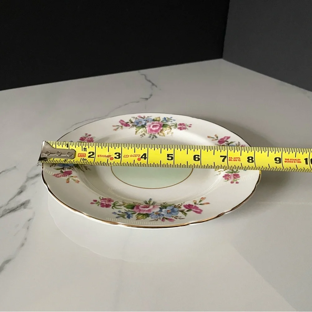 Floral with Mint Green Center Salad Plate - Paragon
